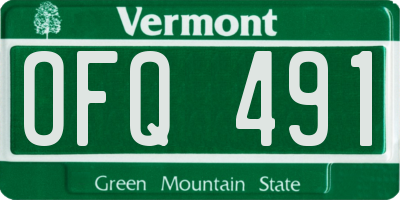 VT license plate OFQ491