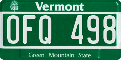 VT license plate OFQ498
