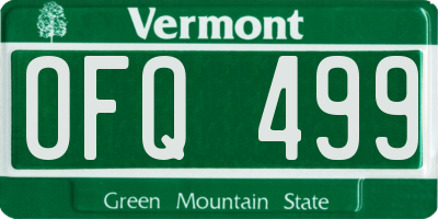 VT license plate OFQ499