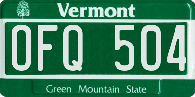 VT license plate OFQ504