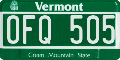 VT license plate OFQ505