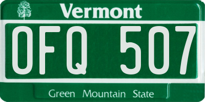 VT license plate OFQ507