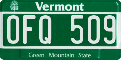 VT license plate OFQ509