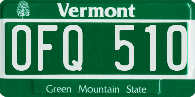 VT license plate OFQ510
