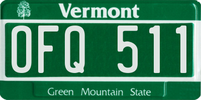VT license plate OFQ511