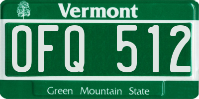 VT license plate OFQ512