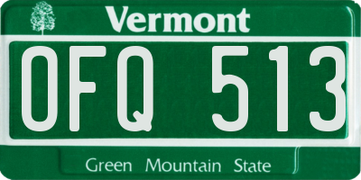 VT license plate OFQ513