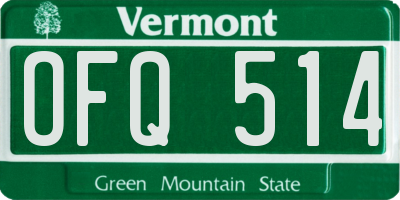 VT license plate OFQ514