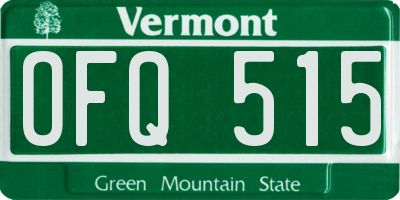 VT license plate OFQ515