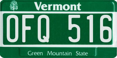 VT license plate OFQ516