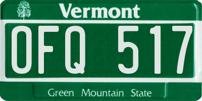 VT license plate OFQ517