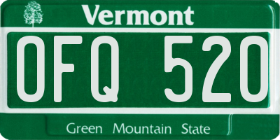 VT license plate OFQ520