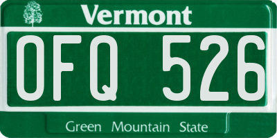 VT license plate OFQ526