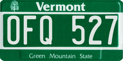 VT license plate OFQ527