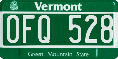VT license plate OFQ528