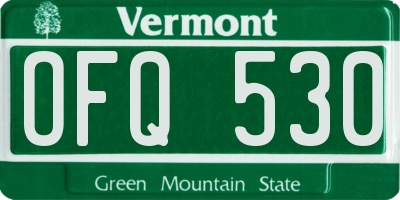 VT license plate OFQ530