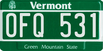 VT license plate OFQ531