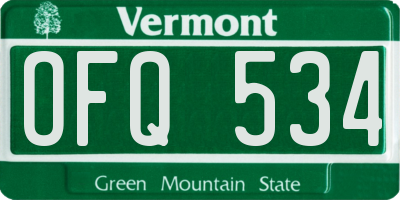 VT license plate OFQ534