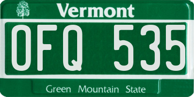 VT license plate OFQ535