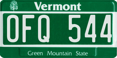 VT license plate OFQ544