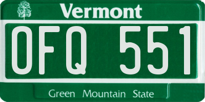 VT license plate OFQ551