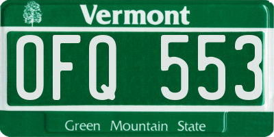 VT license plate OFQ553