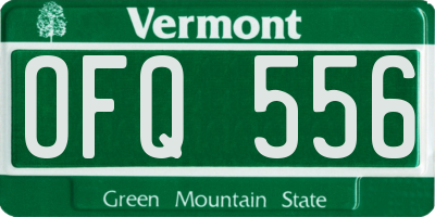 VT license plate OFQ556