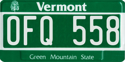 VT license plate OFQ558