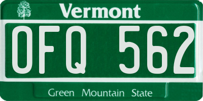 VT license plate OFQ562