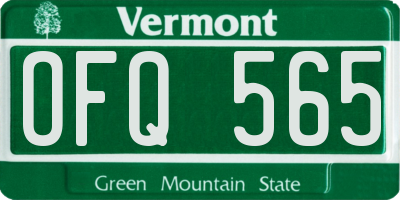 VT license plate OFQ565