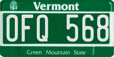 VT license plate OFQ568