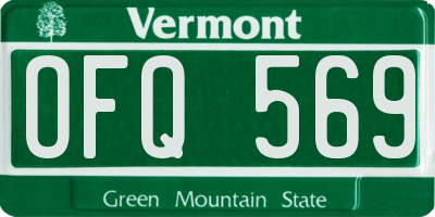 VT license plate OFQ569