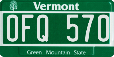 VT license plate OFQ570