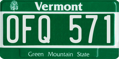 VT license plate OFQ571