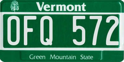 VT license plate OFQ572
