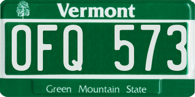 VT license plate OFQ573