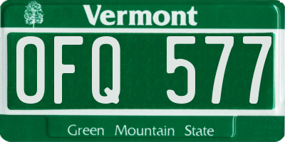 VT license plate OFQ577