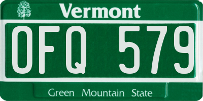 VT license plate OFQ579