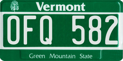 VT license plate OFQ582