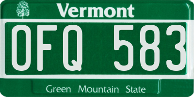 VT license plate OFQ583