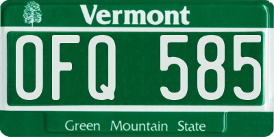 VT license plate OFQ585