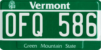 VT license plate OFQ586