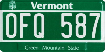 VT license plate OFQ587