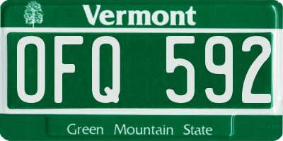 VT license plate OFQ592
