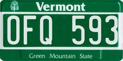 VT license plate OFQ593