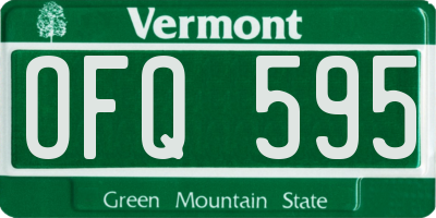 VT license plate OFQ595
