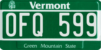 VT license plate OFQ599