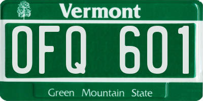 VT license plate OFQ601