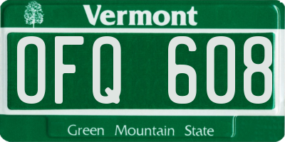 VT license plate OFQ608