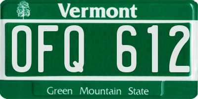 VT license plate OFQ612